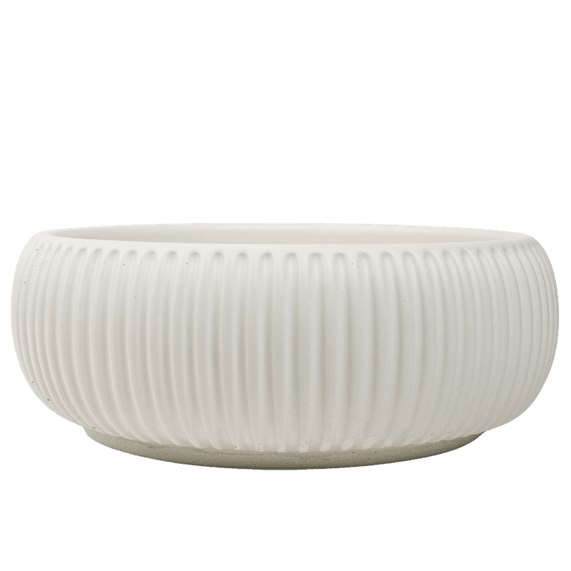 Felda Sea Salt White Fluted Concrete Basin