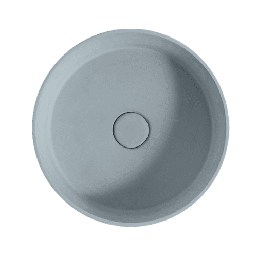 'Sol' Round Concrete Basin 390mm Duck Egg Grey