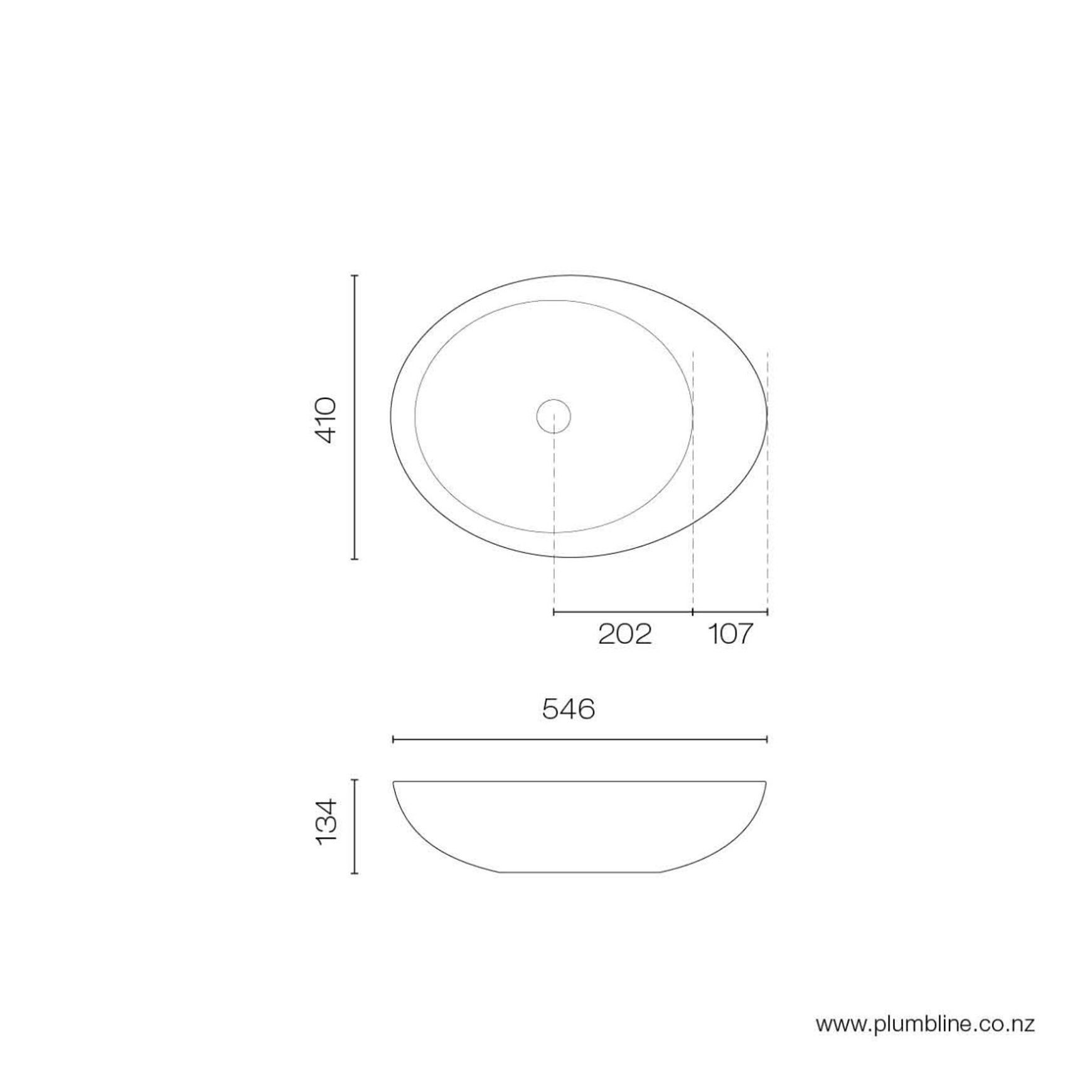 Intra 550 Vessel Basin dimensions