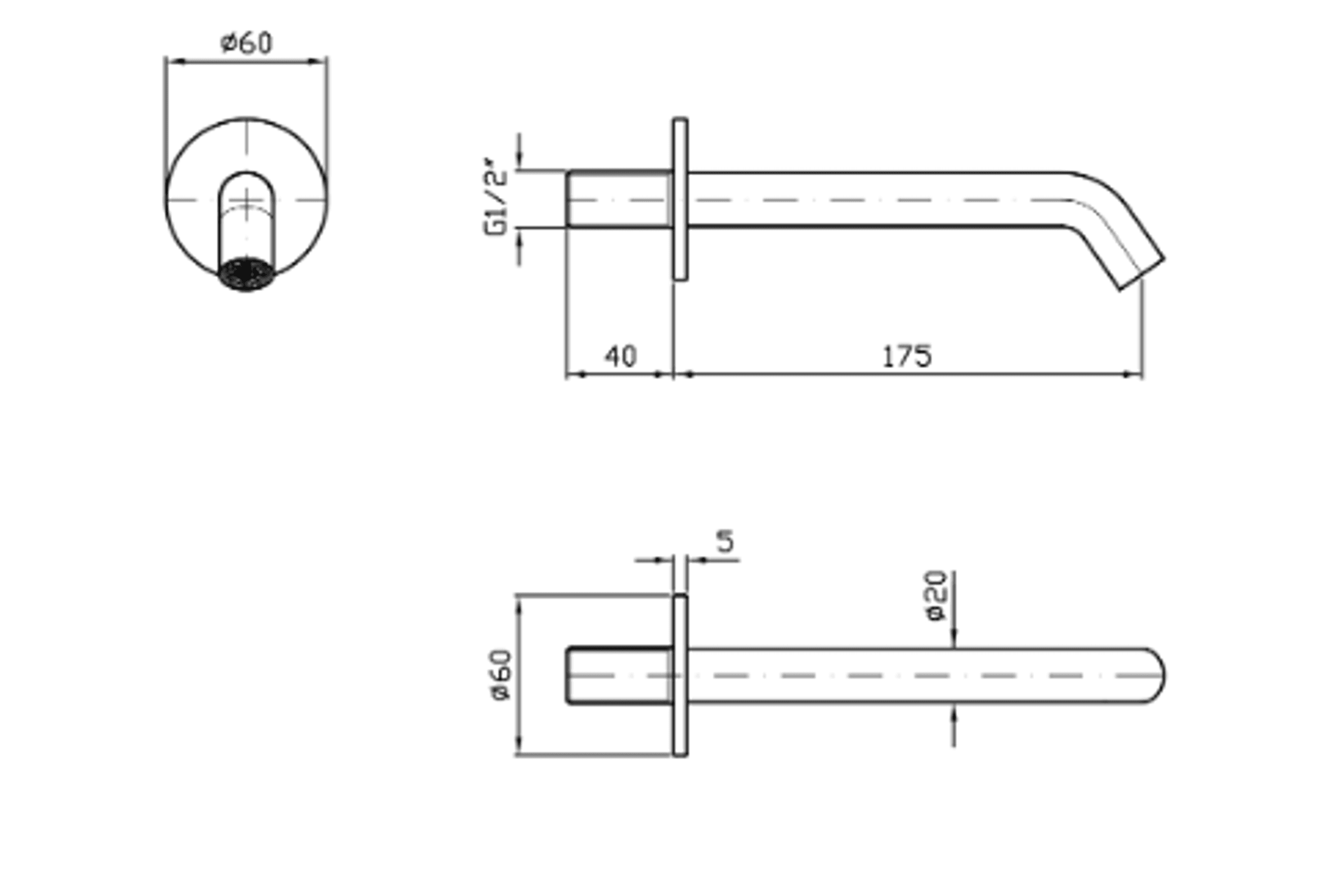 Gill Wall Spout 175mm