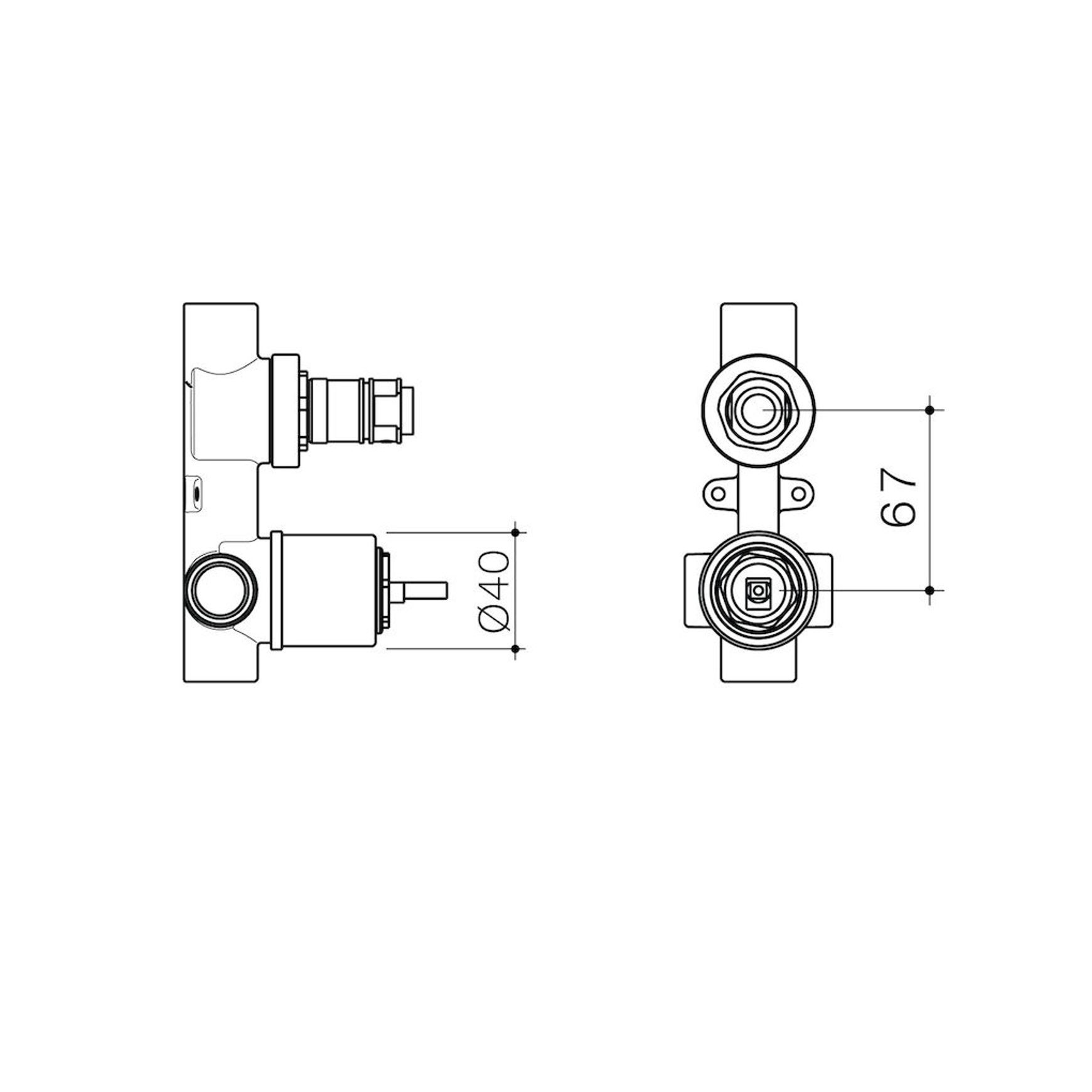 Universal Bath/Shower Mixer with Diverter Inwall Body