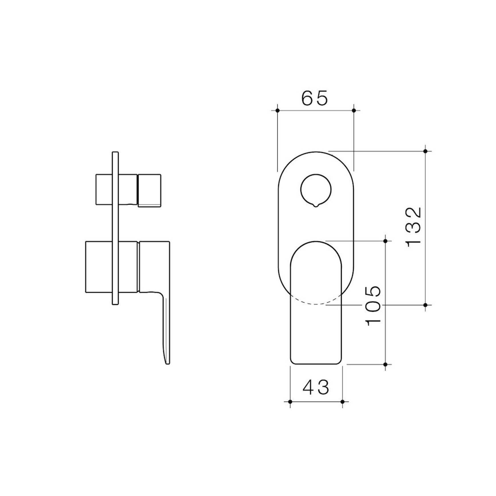 Urbane II Bath/Shower Mixer with Diverter Trim Kit Rounded Cover Plate