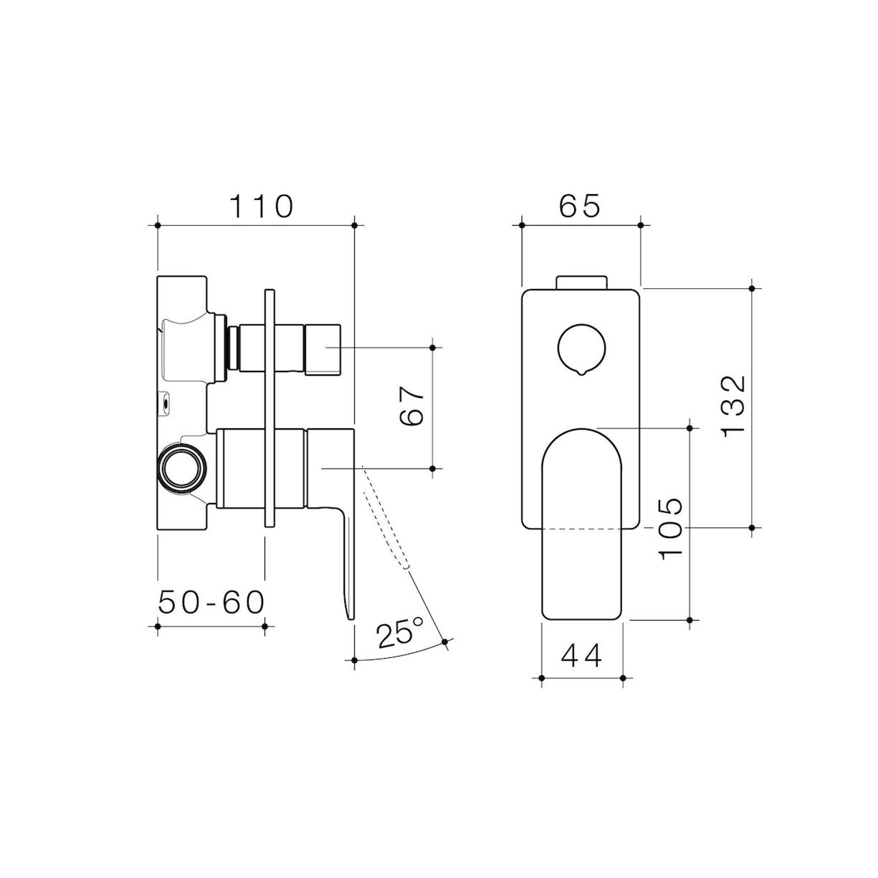 Urbane II Bath/Shower Mixer w/ Diverter Rectangle Cover