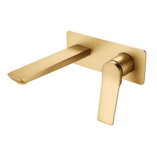 Rushy Wall Mixer with Spout Brushed Brass