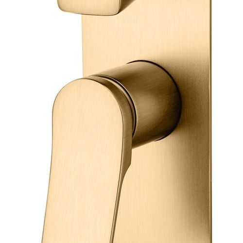 Rushy Wall Mixer With Diverter Brushed Brass