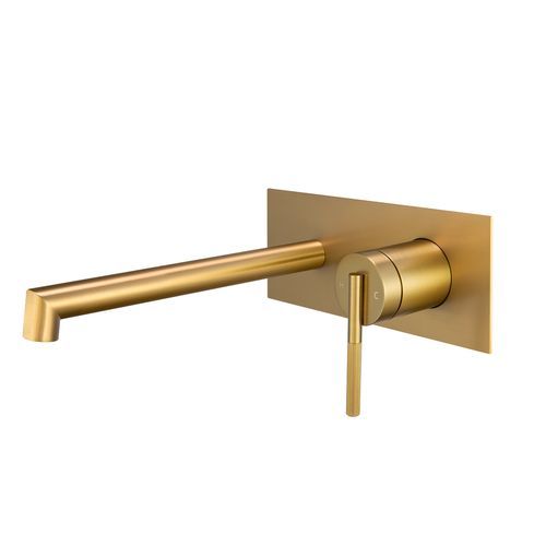 Caddence Wall Mixer with Spout Brushed Brass