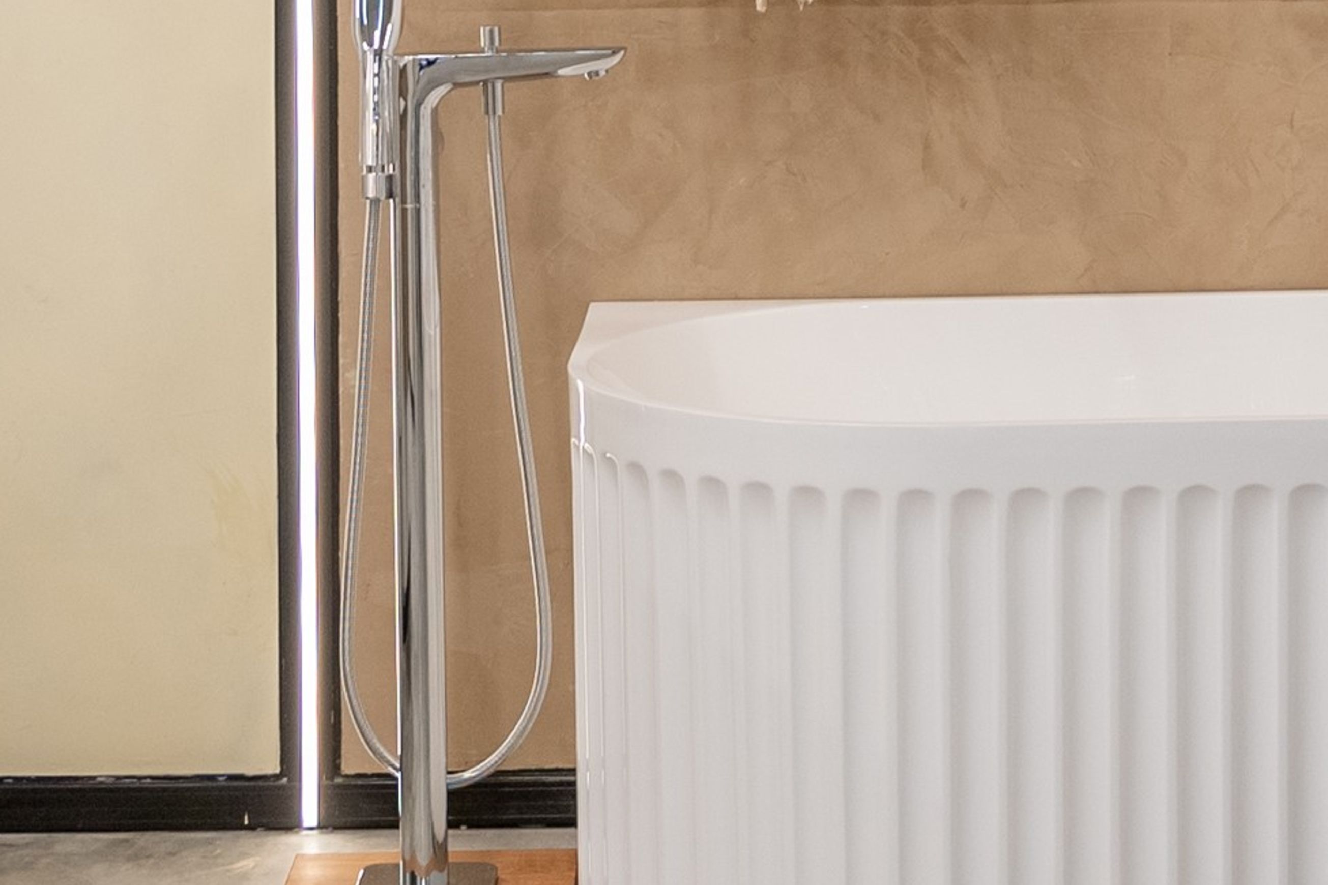 Freestanding Tap with Handheld Shower Chrome