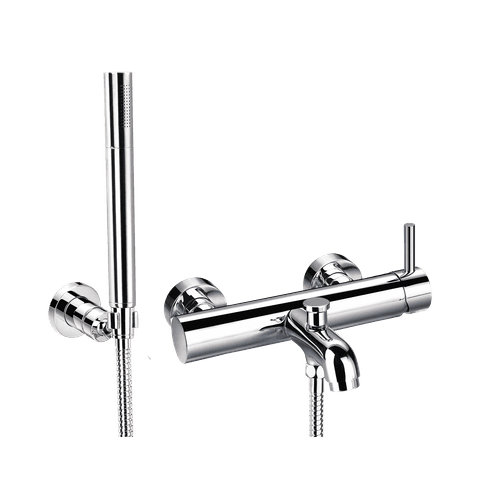 Elisa Wall Mounted Bath Mixer and Shower Set Chrome