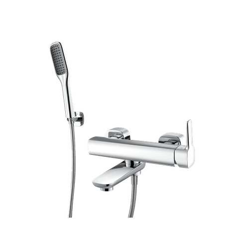 Modern Wall Mounted Bath Mixer and Shower Set Chrome
