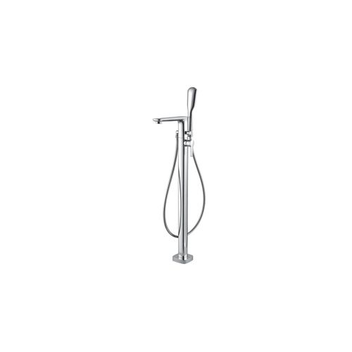 Modern Floor Mounted Bath Mixer and Shower Set Chrome