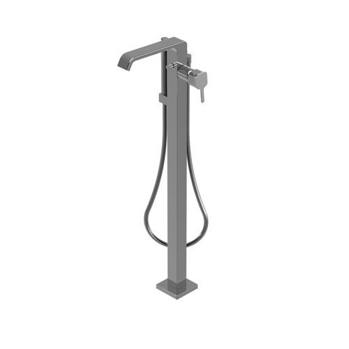 Luxe Floor Mount Bath Filler With Handshower