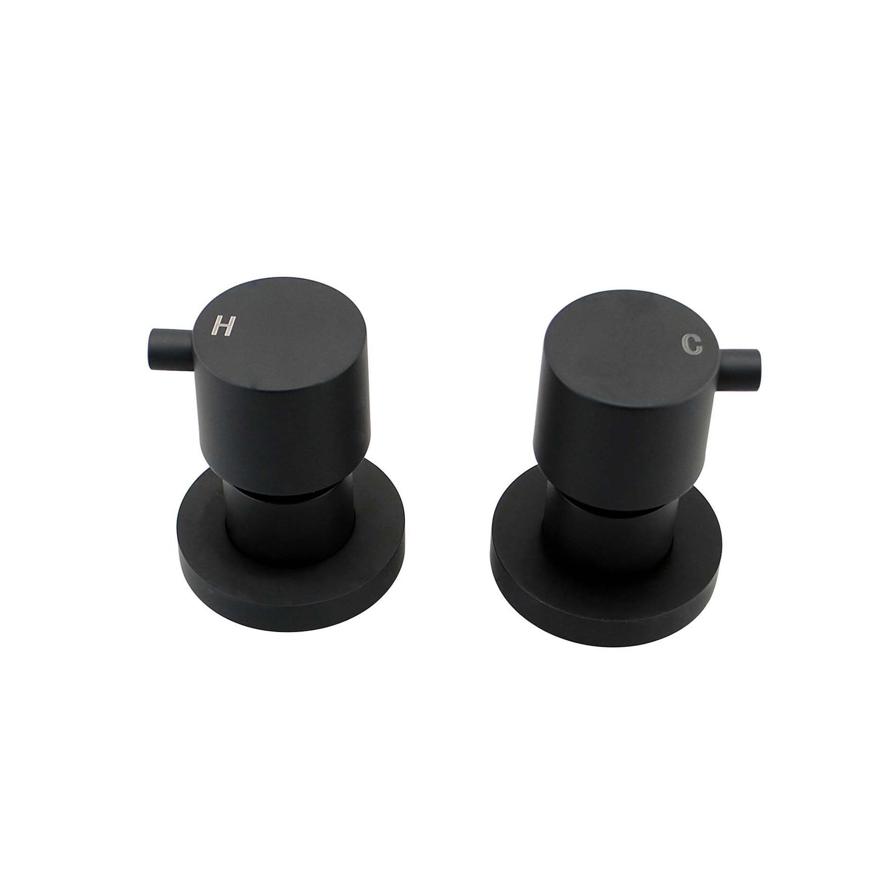 Round Shower Wall Taps Matte Black