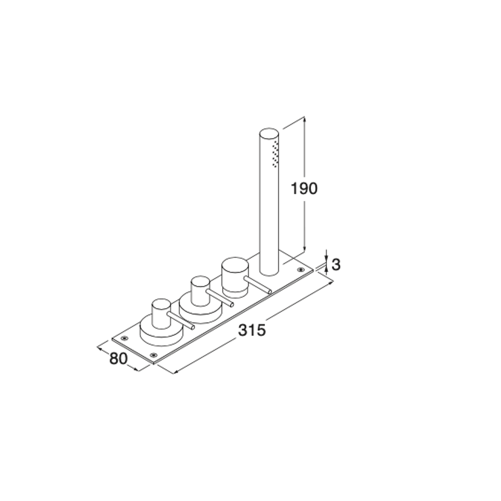Minimal Deck-mounted Tap Set For Bathtub Without Spout