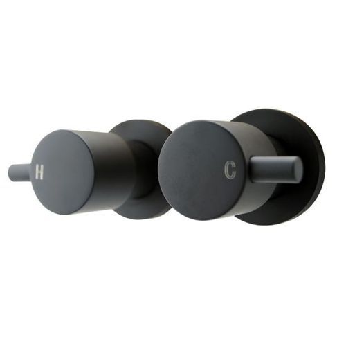 Round Shower Wall Taps Matte Black