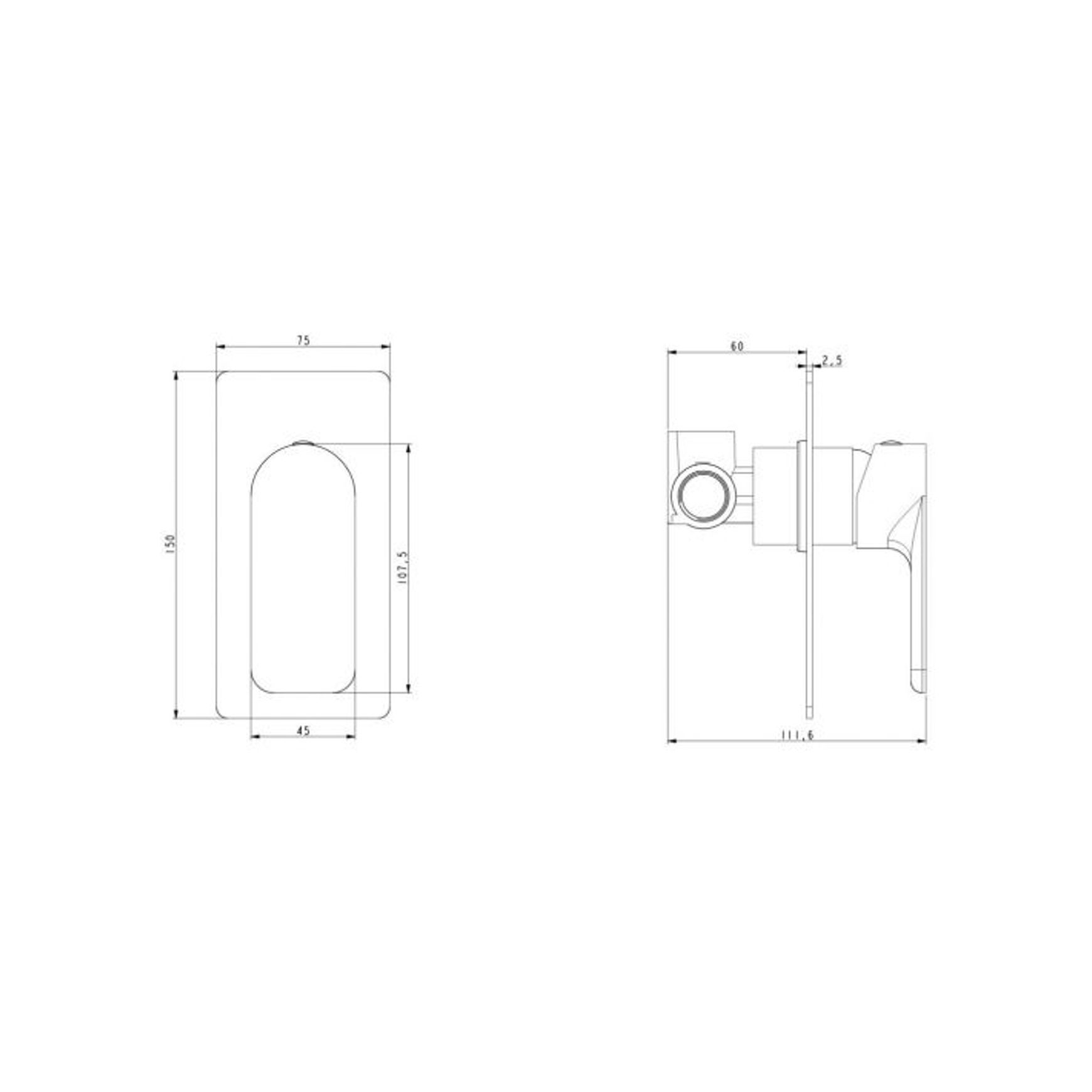 Vog Wall Mixer Chrome dimensions