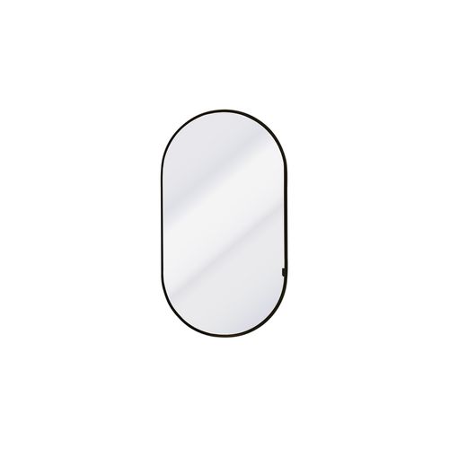 Kzoao 500mm Oval Mirror Cabinet Satin Black