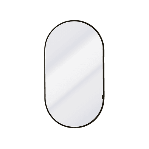 Kzoao 500mm Oval Mirror Cabinet Satin Black
