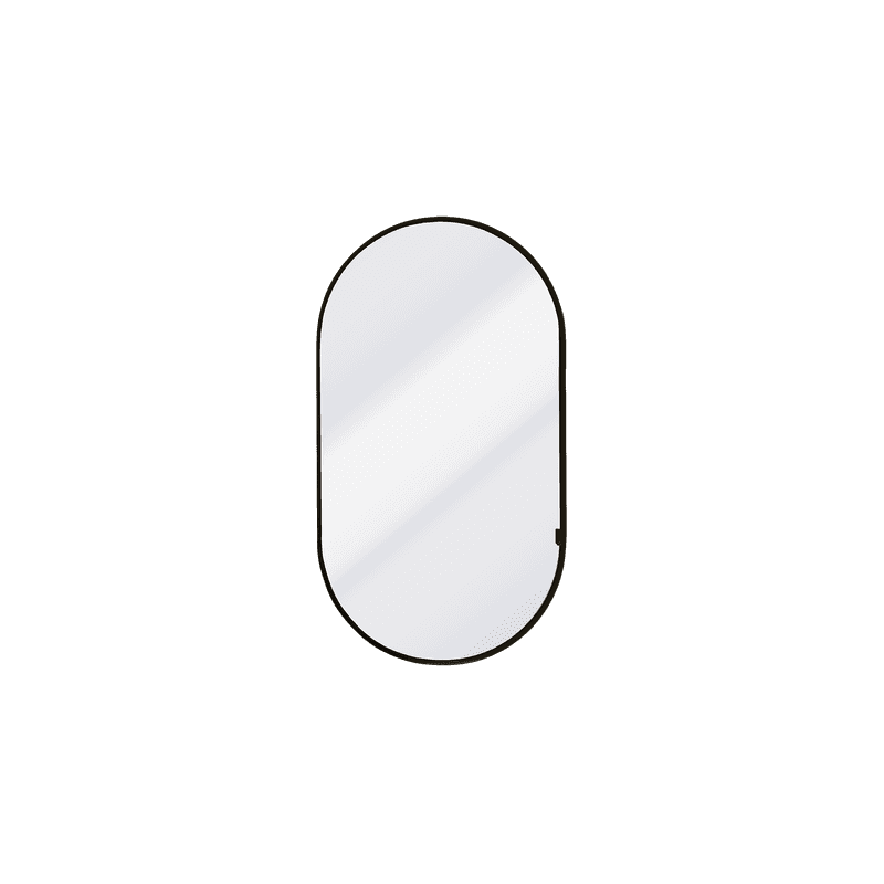 Kzoao 500mm Oval Mirror Cabinet Satin Black
