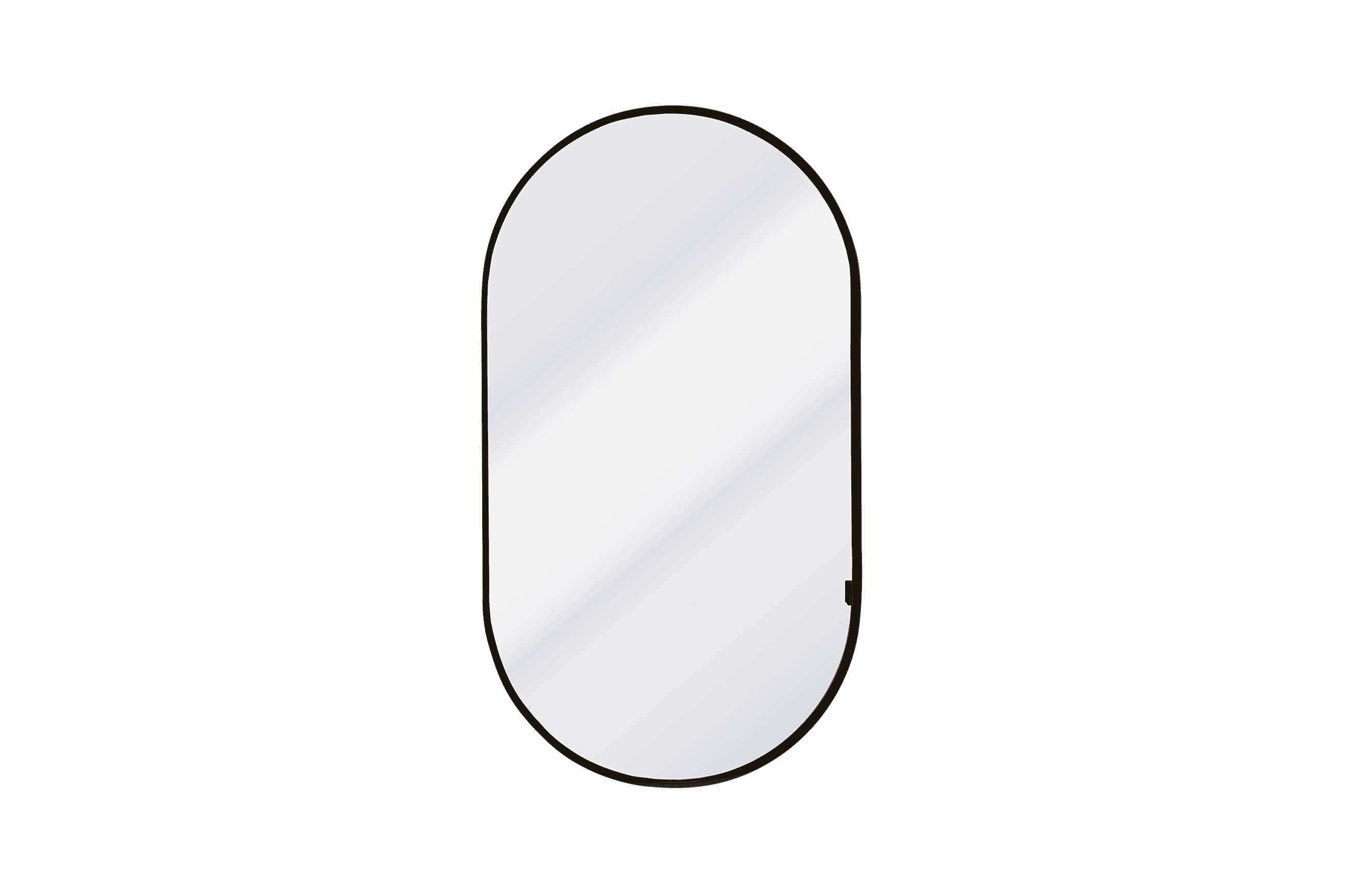 Kzoao 500mm Oval Mirror Cabinet Satin Black