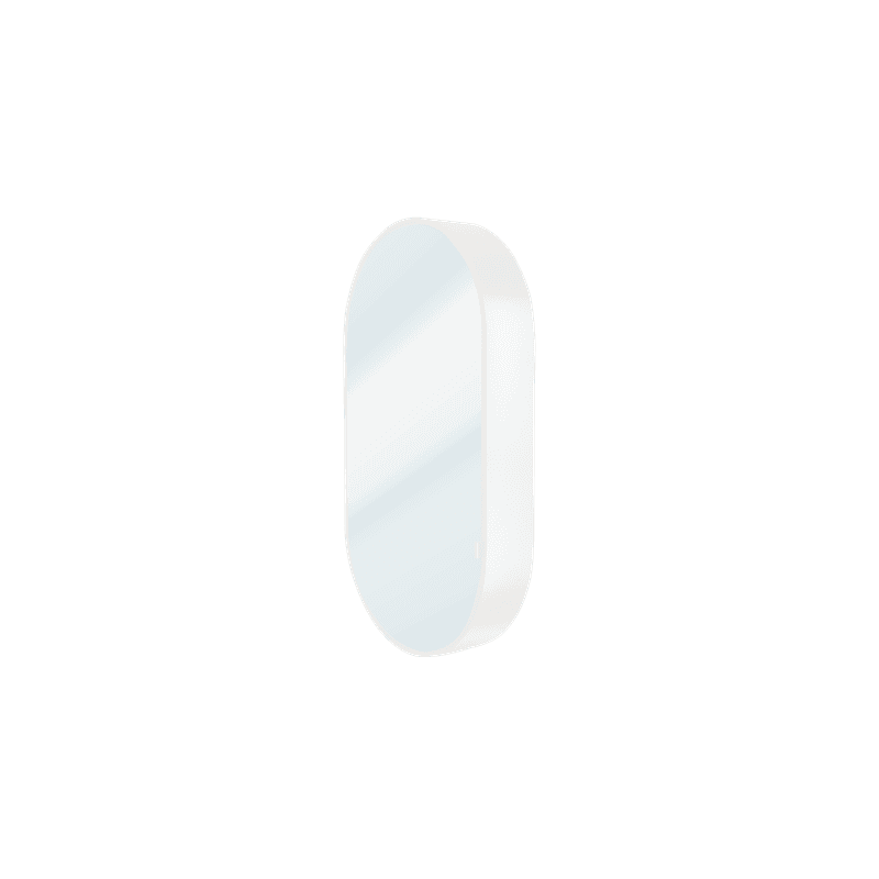 Kzoao 500mm Oval Mirror Cabinet Satin White