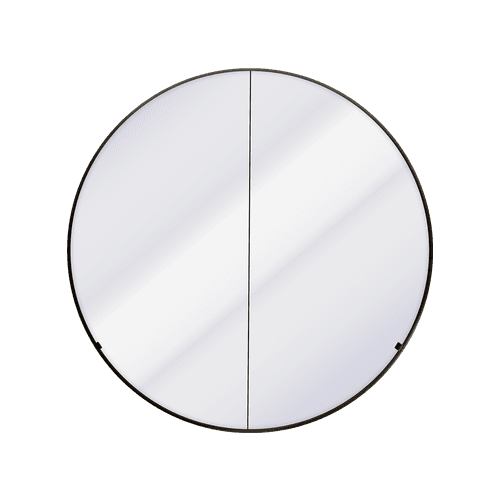 Kzoao 900mm Round Mirror Cabinet Satin Black