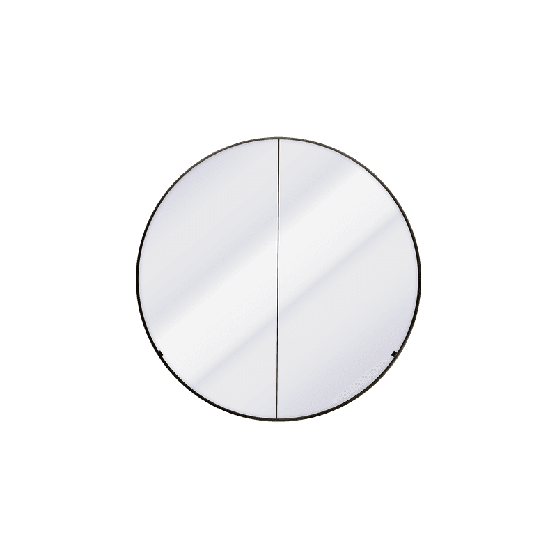 Kzoao 900mm Round Mirror Cabinet Satin Black