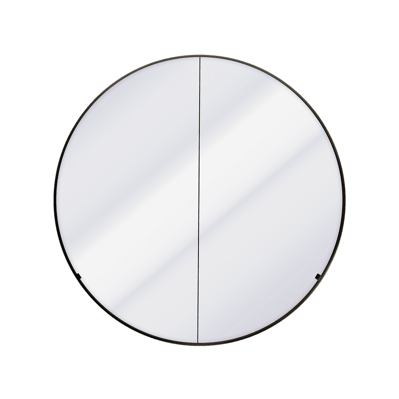 Kzoao 900mm Round Mirror Cabinet Satin Black