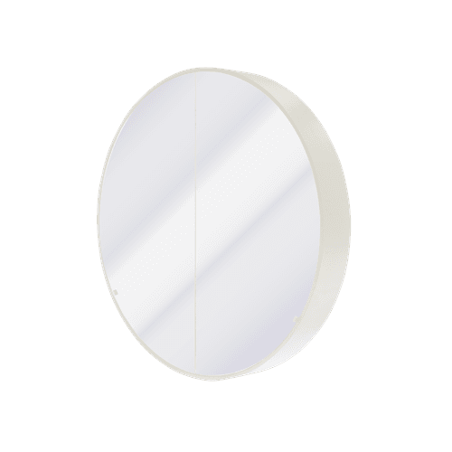 Kzoao 900mm Round Mirror Cabinet Satin White