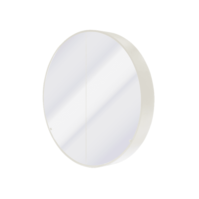 Kzoao 900mm Round Mirror Cabinet Satin White