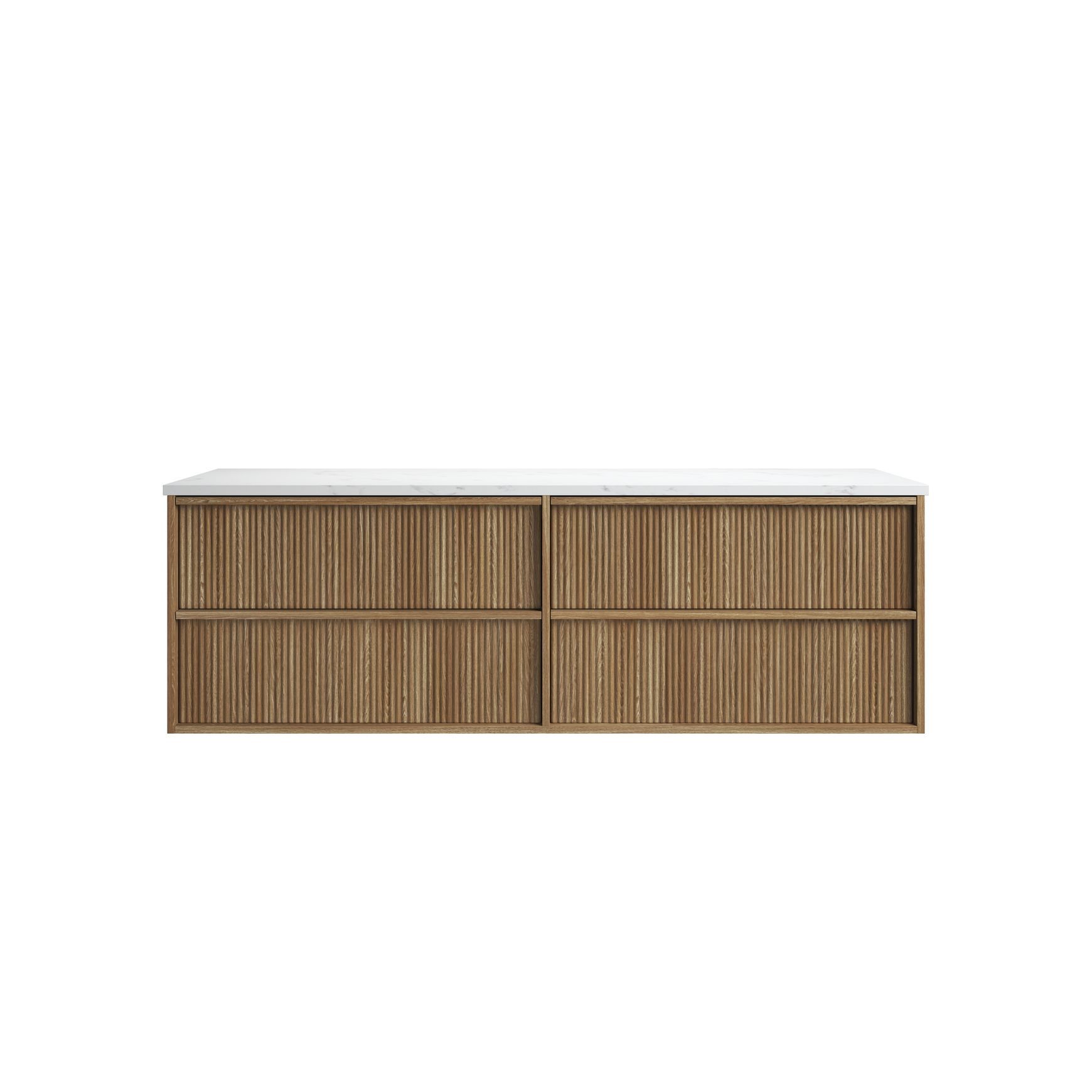 Aulic  Venetta Flute Wall Hung 1800m Harvest Oak Vanity