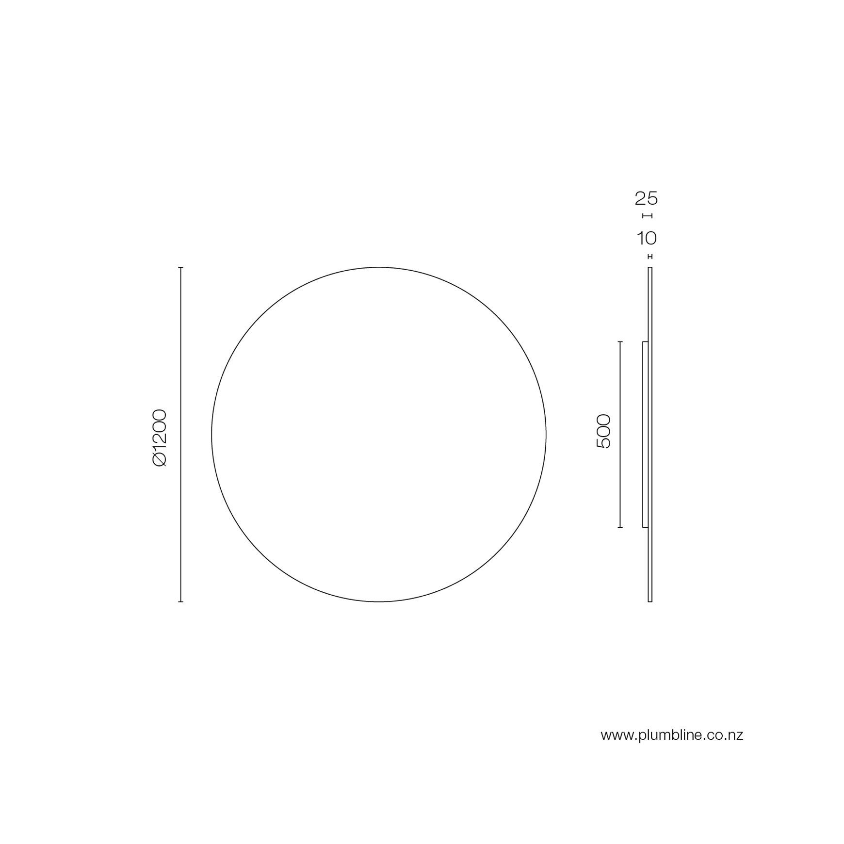 Frame 600 Round Mirror Black