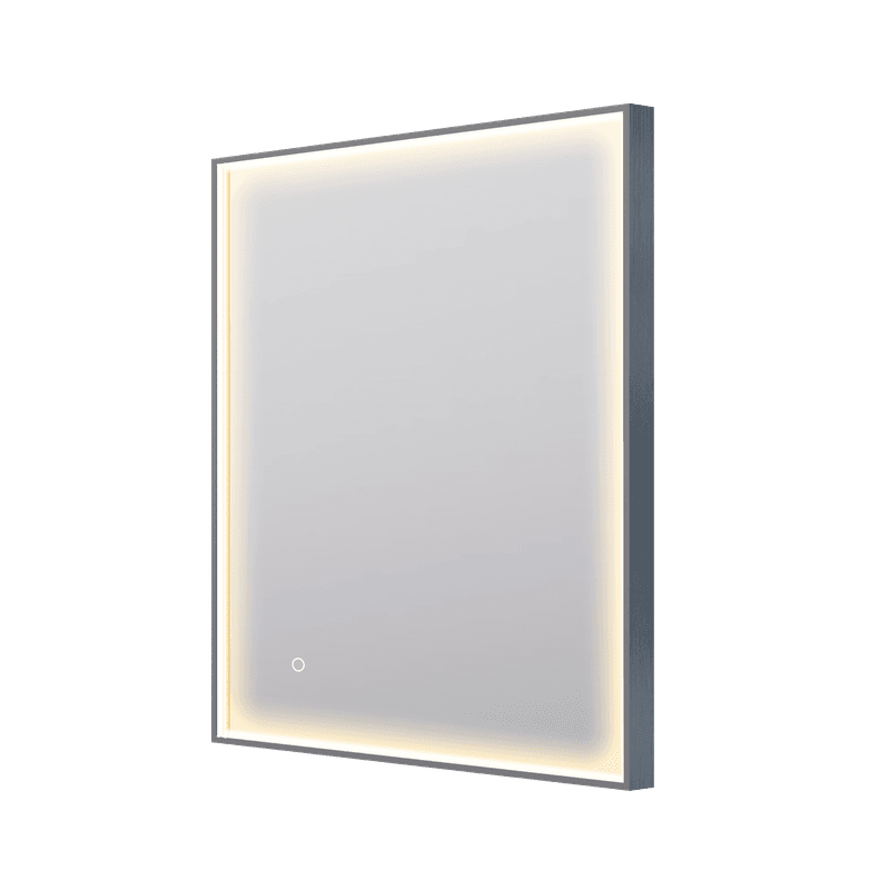 Eclipse Rectangle Gun Metal LED Framed Mirror Demister