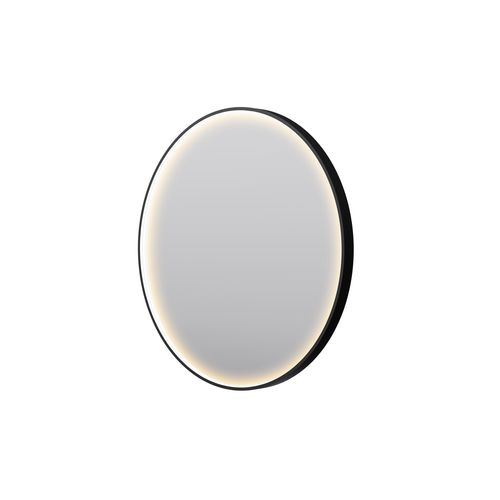 Eclipse Circle Black LED Framed Mirror with Demister