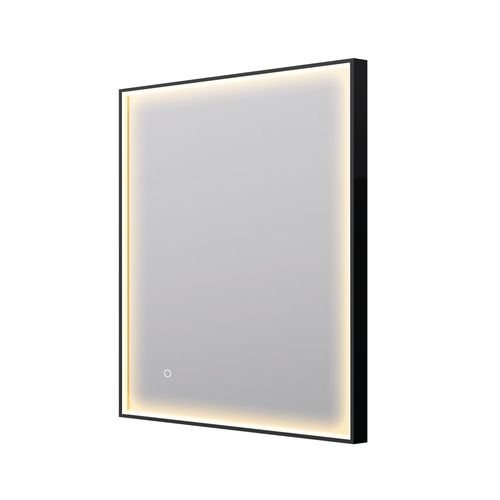 Eclipse Rectangle Black LED Framed Mirror with Demister