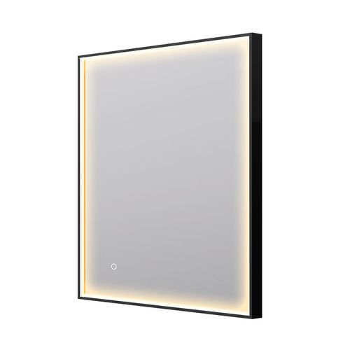 Eclipse Rectangle Black LED Framed Mirror with Demister