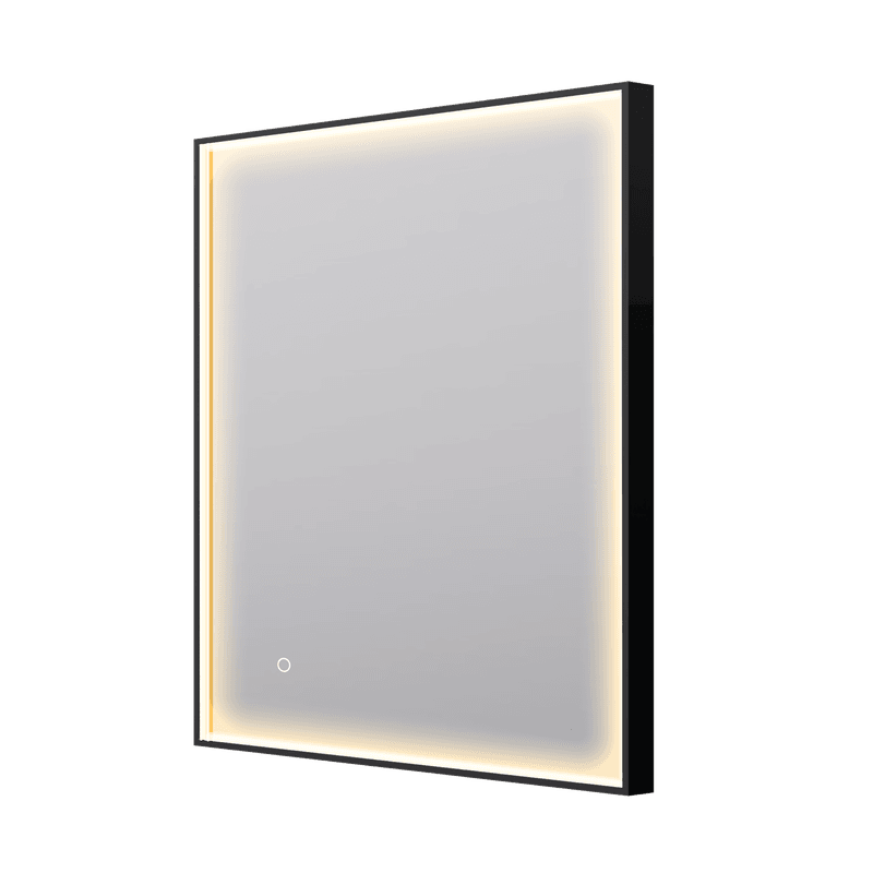 Eclipse Rectangle Black LED Framed Mirror with Demister