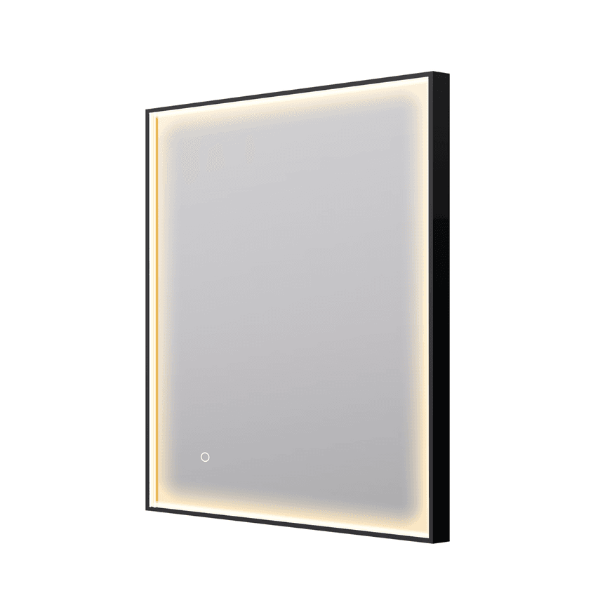 Eclipse Rectangle Black LED Framed Mirror with Demister