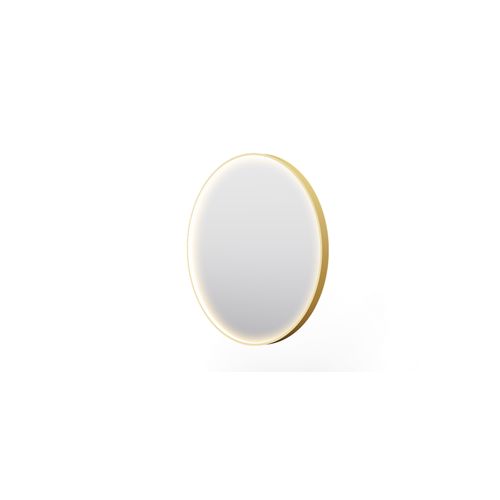 Eclipse Circle Gold LED Framed Mirror with Demister