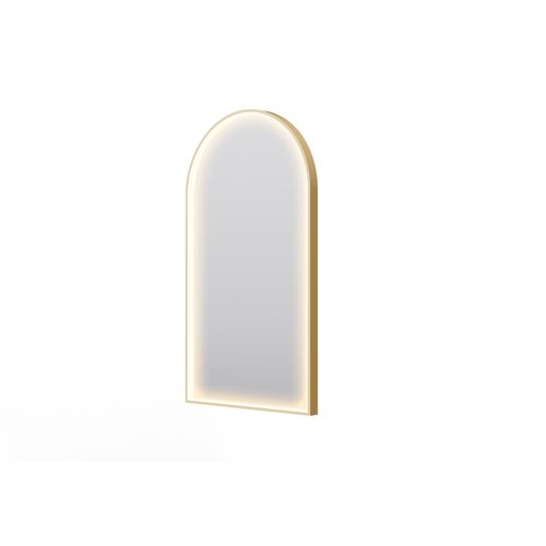Eclipse Arch Gold LED Framed Mirror with Demister
