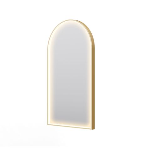 Eclipse Arch Gold LED Framed Mirror with Demister