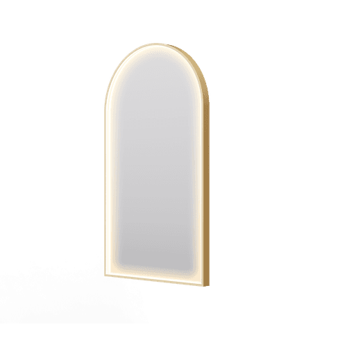 Eclipse Arch Gold LED Framed Mirror with Demister