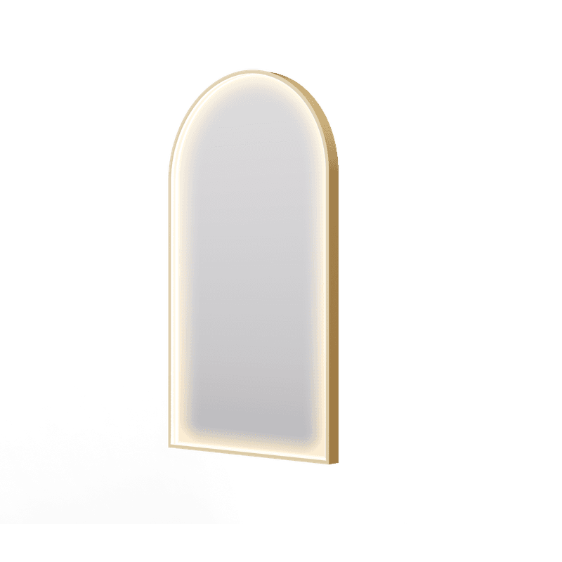 Eclipse Arch Gold LED Framed Mirror with Demister