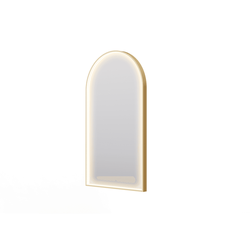 Eclipse Arch Gold LED Framed Mirror with Demister