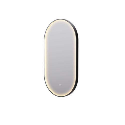 Eclipse Obround Black LED Framed Mirror with Demister