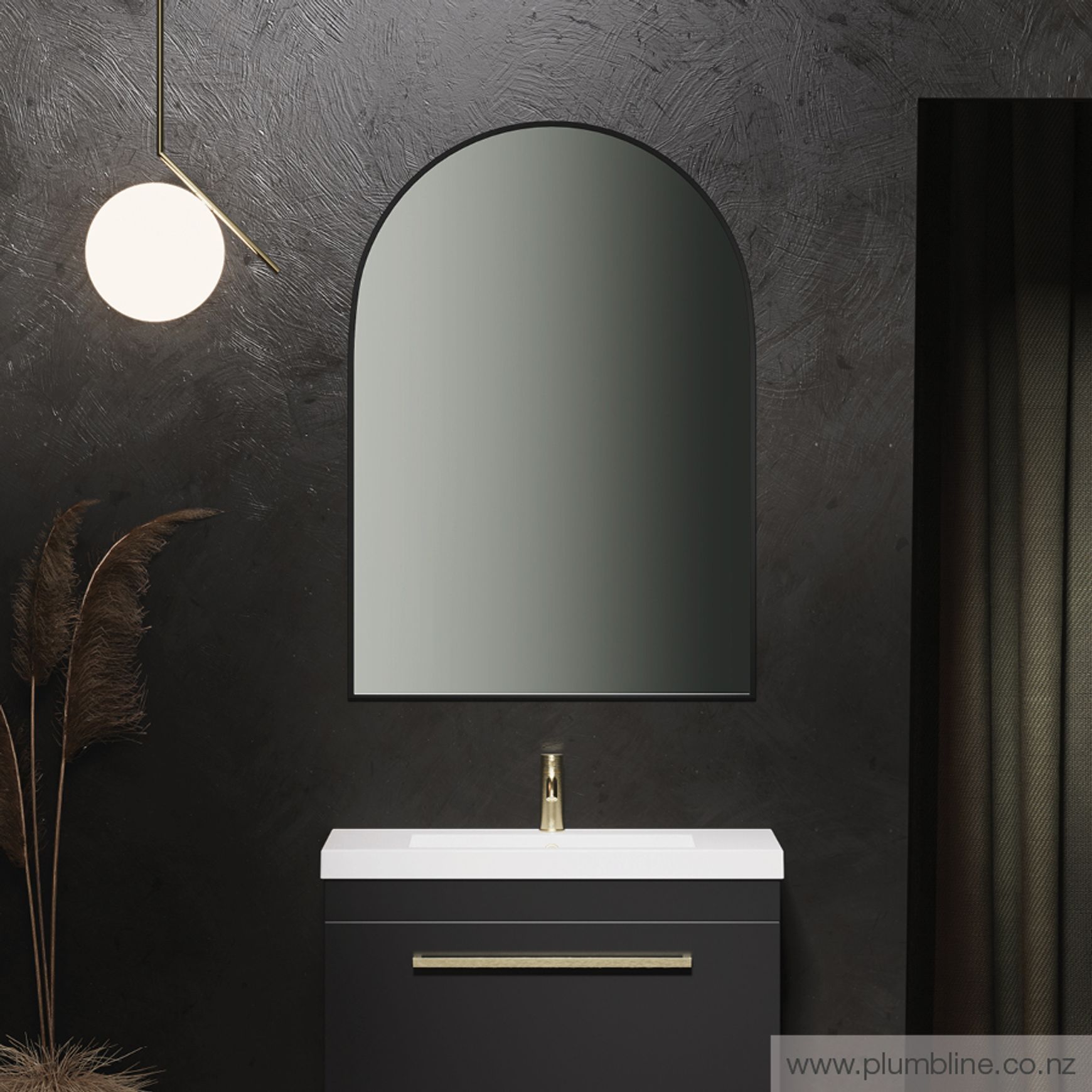 Frame 450 Arch Mirror Black