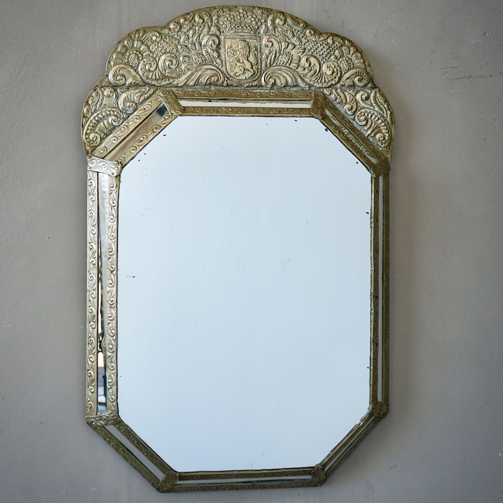 Antique Pressed Metal Régence Mirror