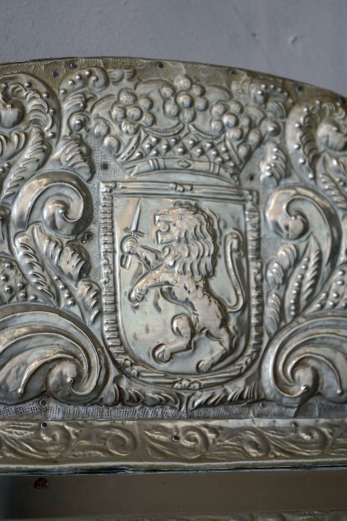Antique Pressed Metal Régence Mirror