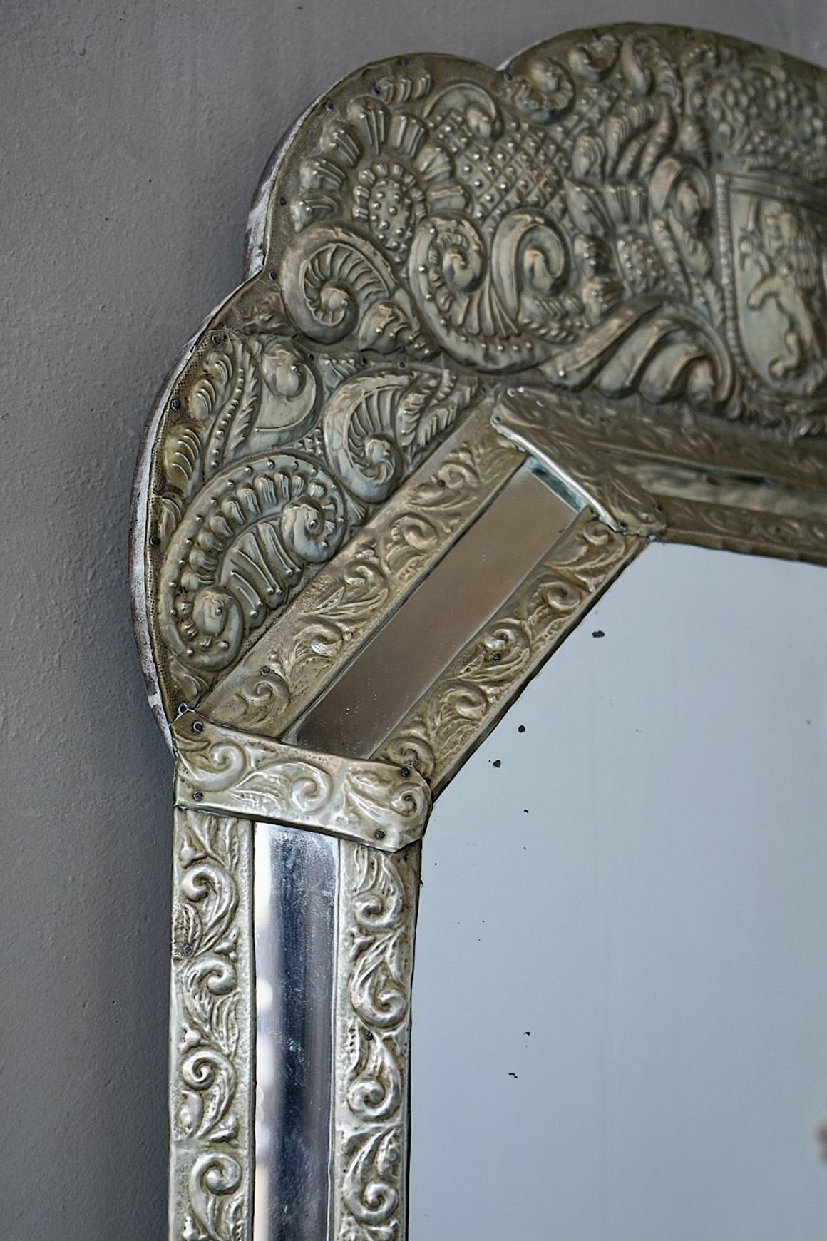 Antique Pressed Metal Régence Mirror