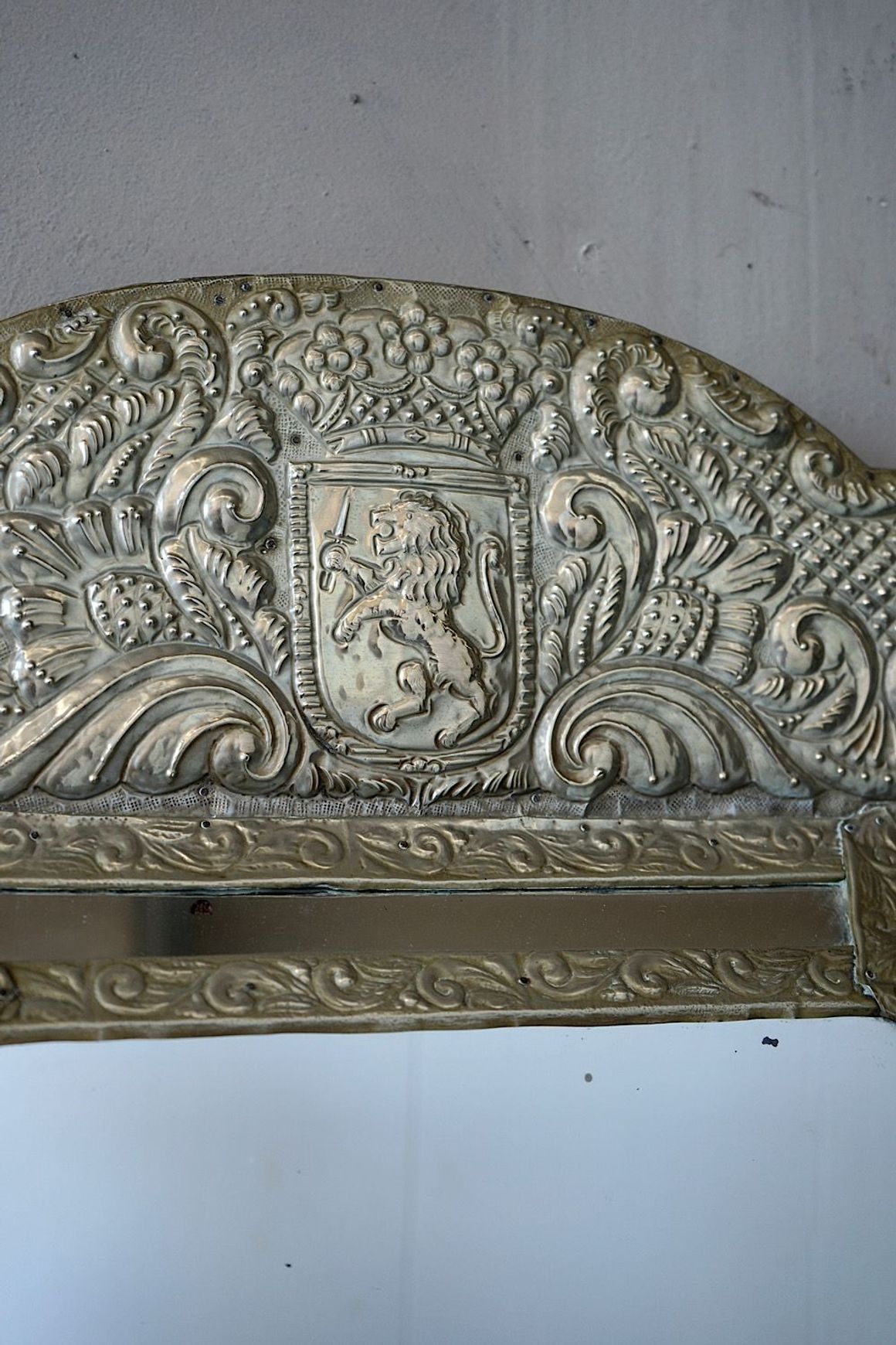 Antique Pressed Metal Régence Mirror