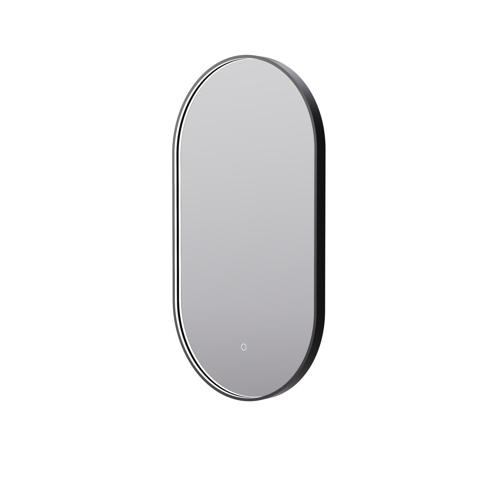 Eclipse Obround Black LED Framed Mirror with Demister